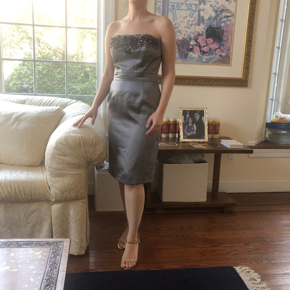 Dessy Collection Strapless Metallic Dress - Picture 3 of 5